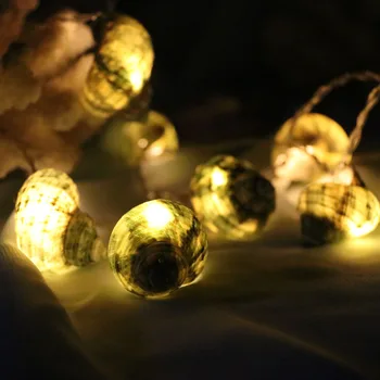 Gratis Forsendelse(1stk/masse)Shell LED Lys Streng Naturlige Shell Beach Wedding & Jul Indretning Håndlavet Håndværk festartikler