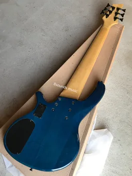 Gratis forsendelse deoliver bas sort hardware lav pris bas engros 6 string aktiv lilla farve bas guitar