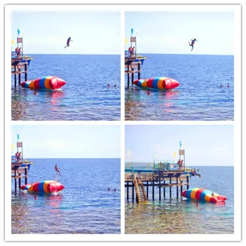 Gratis Forsendelse Luft Katapult Taske 10x3m 0.9 mm PVC Oppustelige Vand Luft Blob Hoppe Oppustelige Vand Blob Vand Trampolin Jumping