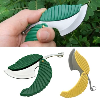 Green Mini Fold Bladform Lomme Kniv Folde Nøglering Kniv Udendørs Camp Køkken Frugt Kniv Camping Vandring Redskab Til Overlevelse