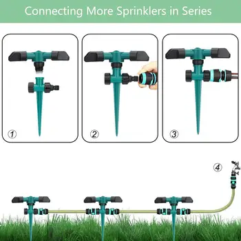 Græsplæne Vanding Sprinkler 360 Graders Roterende Jorden Indsættelse Kunstvanding Sprøjte