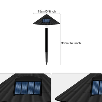 GTBL 6 Pack Solar LED Landskab Belysning,Udendørs Vandtæt Have Lys,Champignon Form Pathway Lys,Græsplæne Lampe