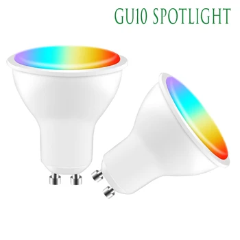 GU10 Spotlight 4W RGB+CCT 2700-6500K WiFi Smart Pære Smart Pære App Remote Kontrol Lampe Arbejde med Alexa, Google Startside