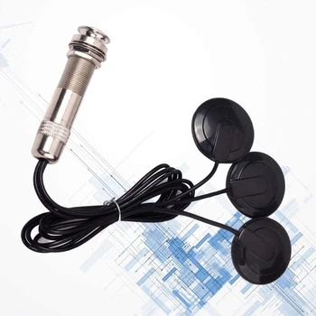 Guitar Pickup Piezo Kontakt Mikrofon Pickup 3 Transducer Pickup-System til Akustisk 6,35 mm Jack (Black)