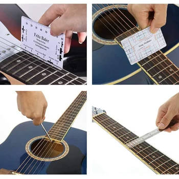 Guitar Reparation Tool Kit,Guitar Vedligeholdelse Kit med Wire Tang,Hex Skruenøgler,String Handling Lineal,Bro Pins Bære Taske