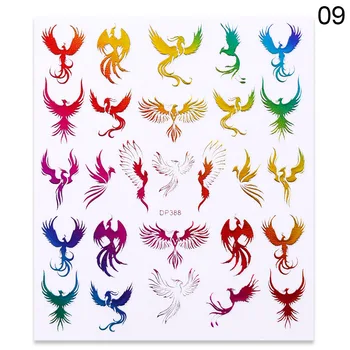 Guld 3D Negle Stickers Dragon Phoenixs Overførsel Stickers til Negle Farverige Selv Adhensive Skyder Decals Manicure Dekoration