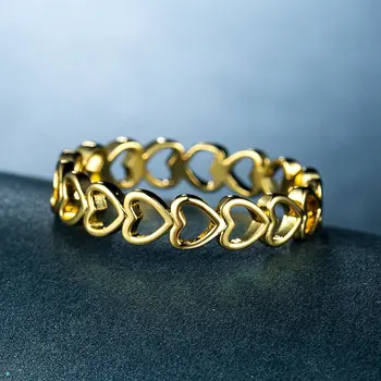 Guld, Sølv Farve Løfte Ring For Kvinder, Der Elsker Mode Hjertet Vielsesringe Tilbehør Anillos Mujer Bague Femme Smykker