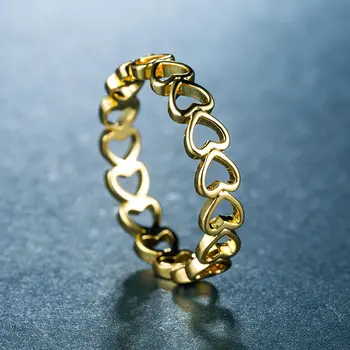 Guld, Sølv Farve Løfte Ring For Kvinder, Der Elsker Mode Hjertet Vielsesringe Tilbehør Anillos Mujer Bague Femme Smykker