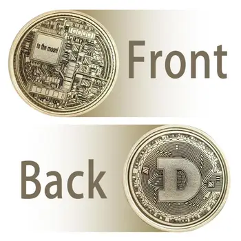 Guld/Sølv Forgyldt Erindringsmønt Dogecoin Doge Coin Farve Tre-dimensionelle Relief Medaljon Badge Virtuel Mønt Souvenir -