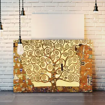 Gustav Klimt-Livets Træ, Lærred Væg Kunst 30mm Dyb URAMMET Udskriv Væggen Billedet Wall Decor Plakater Og Print på Lærred