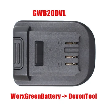 GWB20DVL Adapter Converter for Worx 20V 5 Pin Interface Grøn Li-Ion Batteri på Devon Elektriske Værktøjer GWB18DVL