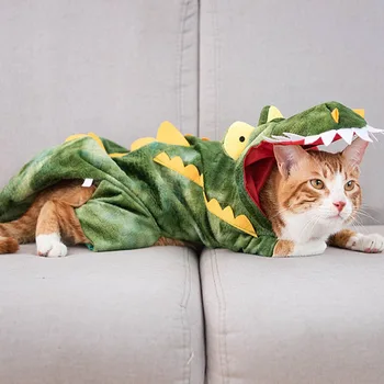 Halloween Sjove Krokodille Forvandlet Katte, Hunde Pels Tøj Pet Pels Kæledyr Tøj Jakke Til Hund Vinter Varm Sjove Pels