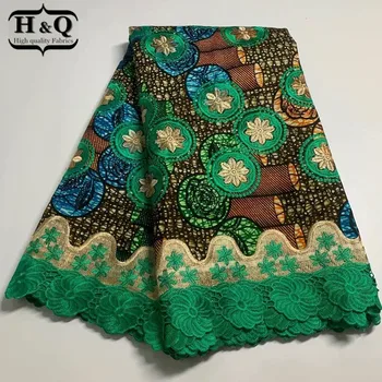 H&Q nyeste afrikanske batik blonder voks stof bomuld broderi 6 m/stykke nigerianske lace snørebånd vandopløselige stoffer H1042