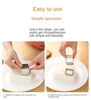 Handy Kvadratiske Net Formet Tofu Cutter Rustfrit Stål Pålægsmaskine Manuelt Tryk Shredder Madlavning Vegetabilske Køkken Værktøjer