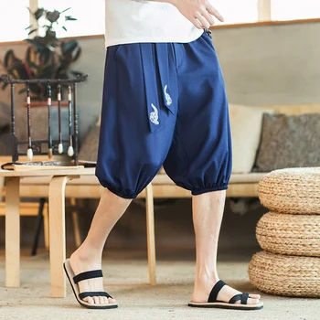 Harajuku Mode Kalv-Længde Bukser Mænd Streetwear Harem Bukser Mænd Causual Løs 2021 Kinesiske Beach Shorts