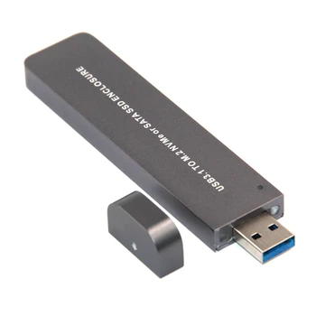 Harddisk, Bærbar USB3.1 TIL M. 2 NVME/SATA SSD Harddisk Kabinet, Velegnet til Mac OS, Linux, Windows 7/8/10