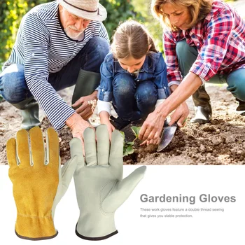 Havehandsker for Roser Læder arbejdshandsker Anti-slip Føreren Have Handsker for Mekanisk Reparation Værktøj Grave Plantning Værktøj