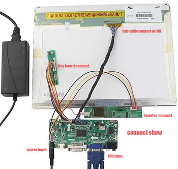 HDMI+DVI+VGA-kit til B154EW08 V1/V0 Audio Controller Board 30pin M. NT68676 Display panel mOitor 1280X800 LCD -