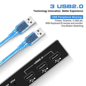 HDMI-kompatibelt USB KVM switch computerskærm 2 in / 1 out mus og tastatur dele Port HD