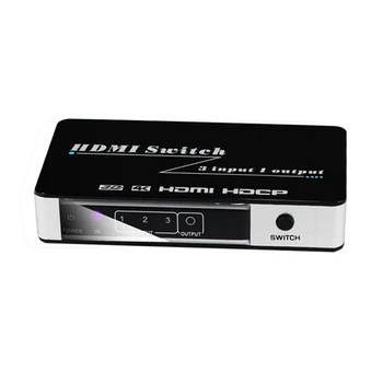 HDMI Switch 3X1 Understøtter Fuld HD-4K 3D 3 Input 1 Output HDMI Switch med Fjernbetjening
