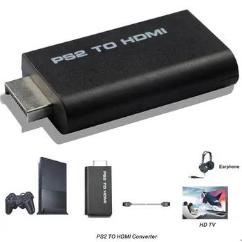 HDV-G300 PS2 til HDMI 480i/480p/576i Audio Video Converter-Adapter 3,5 mm Audio Output Understøtter Alle PS2 visningstilstande