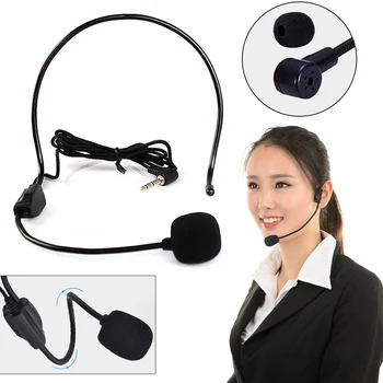 Headset Kablet Håndfri Headset Conference Microphone System, 3,5 Mm Højttaler Højttaler Lærer Vejledning
