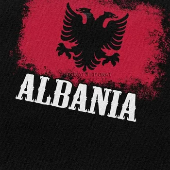 Herre Albaniens Flag, T-Shirt med Korte Ærmer Bomuld, t-shirts Mode T-shirt Fritid albanske Patriotiske Tee Toppe i Loose Fit Tøj