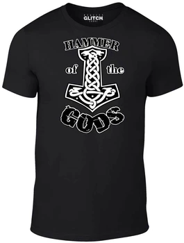 Herre Hammer of the Gods T-Shirt - Sjove t-shirt Viking Thor mode cool Fashion Style Mænd Tee Bomuld, Klassisk tee