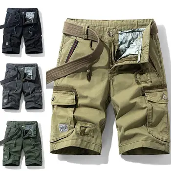 Herre Militære Cargo Shorts 2021 Nye Army Camouflage Taktiske Shorts Mænd Løs Arbejde Casual Korte Bukser Streetwear Plus Størrelse 4xl