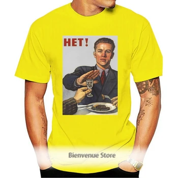 Herre Print Bomuld T-Shirt Sovjetunionen Rusland Sovjetiske Propaganda Mod Alkohol, T-Shirt, Hip Hop T-Shirts Toppe Harajuku Streetwear