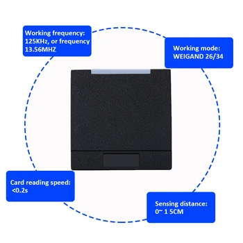 HID-ID Access control card reader MF13.56MHZ IC adgangskontrol læser RS232 / 485,WG26 / 34 vandtæt kortlæser