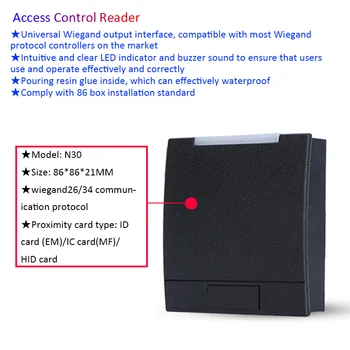 HID-ID Access control card reader MF13.56MHZ IC adgangskontrol læser RS232 / 485,WG26 / 34 vandtæt kortlæser