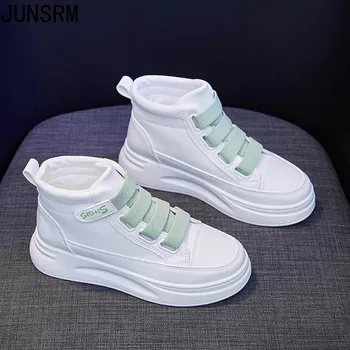 High-top hvid sko kvinders efteråret 2021 nye tykke såler platform platform sko til kvinder casual sko, der kører sneakers