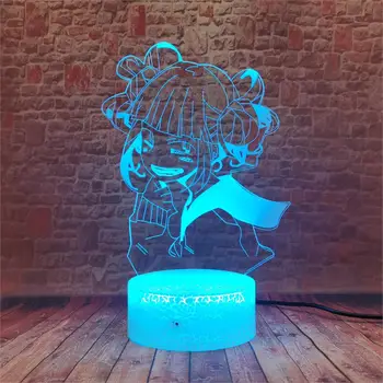 Himiko Toga Model MHA 3D-Illusion LED Nightlight Flash 7 Farver Skift bordlampe Min Helt den Akademiske verden Animationsfilm action & toy tal