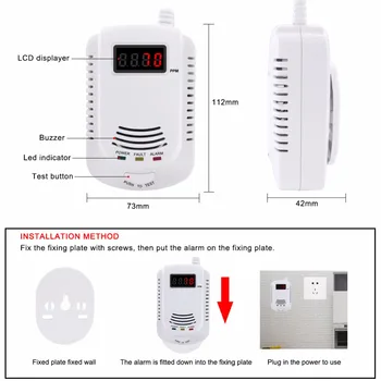 Hjem Standalone-Plug-In-Brændbar Gas Detektor LPG LNG Kul Naturgas Lækage Alarm Sensor Stemme Advarsel Alarm Sensor