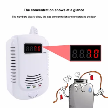 Hjem Standalone-Plug-In-Brændbar Gas Detektor LPG LNG Kul Naturgas Lækage Alarm Sensor Stemme Advarsel Alarm Sensor