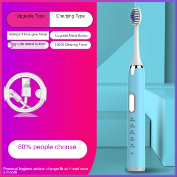 Hjem Voksen USB-Genopladelig Vandtæt Vibrerende Blød Børste Elektrisk Tandbørste Ultra Fine Elektriske Tandbørste Tooth-Scaler