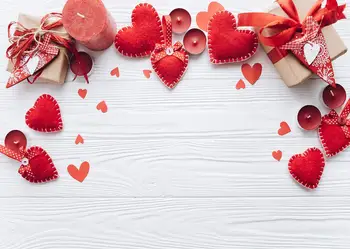 Hjerte-formet gift hvid baggrund væggen romantiske Valentine ' s Day scene layout, fotografering baggrund