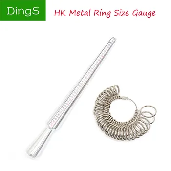 HK Standard Metal-Legering Finger Ring Sizer Måle Ring Dorn Dimensionering målepind Plast Måling af Størrelser Smykker Værktøjer