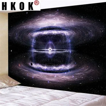 HKOK 3D Abstrakte Magiske Rum Galaxy stjernehimmel Landskab Mosaik Væg Kunst Klud Plakat Dekoration Moderne Hjem Decor Stue