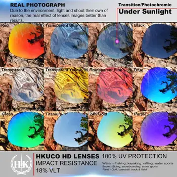 HKUCO For Carbon Klinge Solbriller, Polariserede Udskiftning Linser 2 Par Blå & Sort