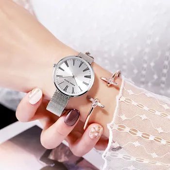 HM Japan Sølv Mærke Quartz Armbåndsur Bevægelse dameur Mode Ure Rose Guld Armbånd Relogio Feminino Dropshipping