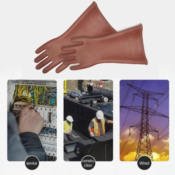Holdbar isolerede handsker beskyttende komfortable isoleret handske 1 Par gummi-12kv 12000V elektriske arbejdskraft beskyttelse gummi handske