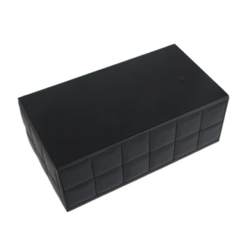 Holdbar Læder PU Standard Tissue Box Holder Til hjemmekontoret Bil Rektangulære 91AE