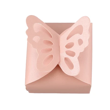 HOT 50stk Butterfly Dekoration Boite en Overtrukket Bryllup Dekoration Dåb Fødslen