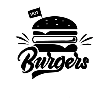 Hot Burger Wall Sticker til Hamburger Butikken, Fast Food Shop Tegn Decal til Køkken Værelse Mærkat Mærkat på Vinduet Restaurant tegn C340