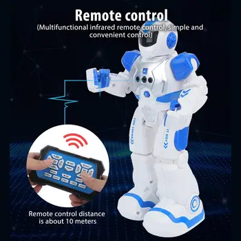 Hot Fjernbetjening Robot Multi-funktion USB-Opladning Børns Legetøj RC Robot Vil Synge Dance Action Figur Gestus Sensor Robot