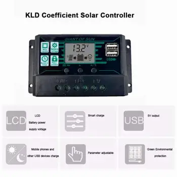 HOT!!! NYE Solar laderegulator Sol-Panel Controller Med Dobbelt USB-Port 12V/24V MPPT/PWM Auto Paremeter Justerbar
