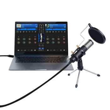 Hot-Professionel Kondensator Mikrofon til Computeren med holder til Telefon, PC Studio Mikrofon USB-Microfone Karaoke Mikrofon