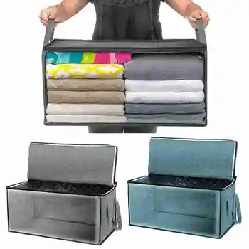Hot salg Ikke-vævet opbevaringsboks Quilt Sammenklappelig til Opbevaring Tøj opbevaringspose Garderobe Fugt-bevis, støvtæt Og Max P8S7